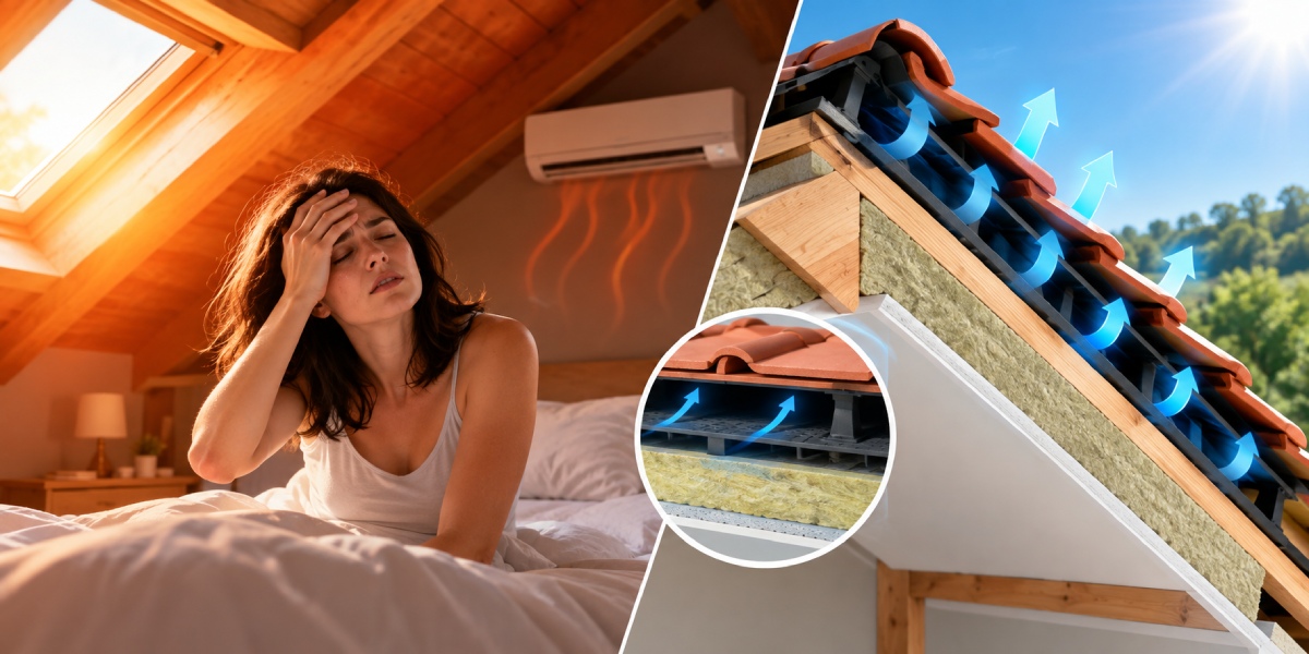 Tetto ventilato contro il surriscaldamento della mansarda